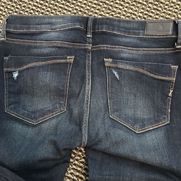 Express Women's Navy Distressed Skinny Jeans - Picture 5 of 7